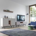 Ράφι τοίχου Inox: Γκρι+Jackson Hickory 90x17x19cm - Image 2