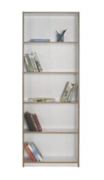 Βιβλιοθήκη Trendline Λευκό ματ με φυσικό  64x182x26cm