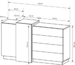 Μπουφές  3D: Λευκό+ Golden craft 160x93.4x45cm - Image 2