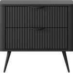 Κομοδίνο Lante Ανθρακί 63x55x38cm