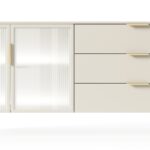 Μπουφές Lumi Λευκό Kazmir με βιτρίνα και συρτάρια 181x82x39cm