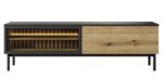 Έπιπλο τηλεόρασης Lang Ανθρακί+ Φυσικό Evoke με βιτρίνα 180x55x39cm