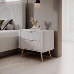 Κομοδίνο Lante Λευκό 63x55x38cm - Image 2