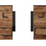 Σετ κομοδίνα Milton κάστανο + ανθρακί 48x102x39cm