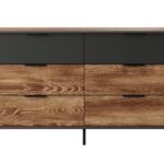 Συρταριέρα Milton κάστανο + Ανθρακί 137x81x39cm