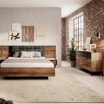 Σετ κρεβατοκάμαρας Milton με αποθηκευτικό χώρο  κάστανο+ Ανθρακί για στρώμα 160x200cm 4 τεμαχίων