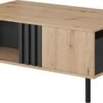 Τραπεζάκι Madis φυσικό Artisan+Ανθρακί 100x43x60 cm