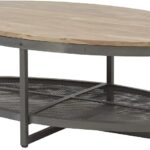 Τραπεζάκι σαλονιού MOCA φυσικό+μέταλλο Μ122xΠ71xΥ44cm