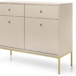 Μπουφές Mono χρώμα Μπεζ + Χρυσό 103x83x39cm