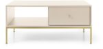 Τραπεζάκι Mono Μπεζ + Χρυσό 103x46x68cm - Image 2