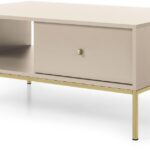 Τραπεζάκι Mono Μπεζ + Χρυσό 103x46x68cm