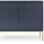 Μπουφές Mono χρώμα Μπλε + Χρυσό 103,5x83,2x39cm