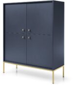 Μπουφές Mono χρώμα Μπλε +χρυσό 103,5x125,5x39cm