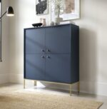 Μπουφές Mono χρώμα Μπλε +χρυσό 103,5x125,5x39cm - Image 2