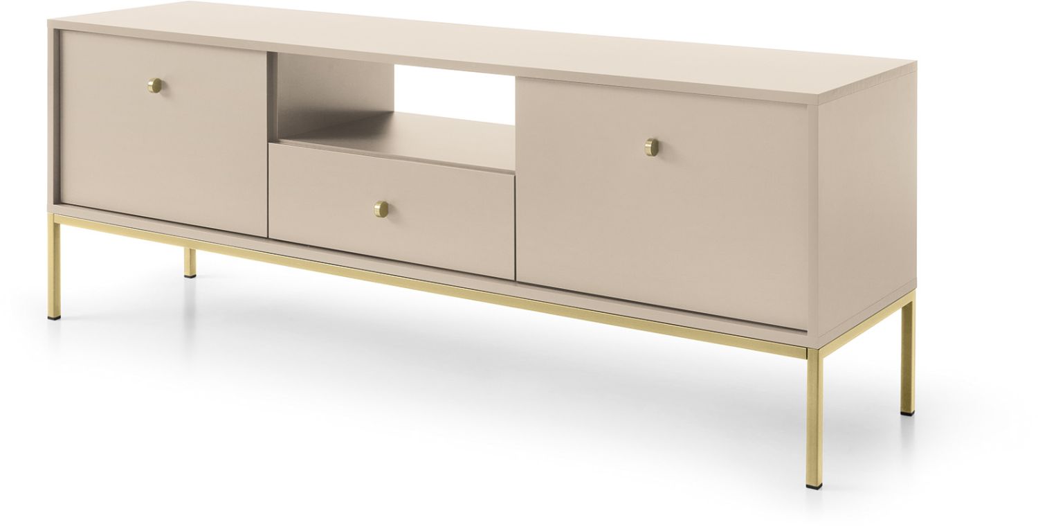 Mono_TV_Bez_G_2 Έπιπλο τηλεόρασης Mono Μπεζ + Χρυσό 153x56x39cm - Image 1