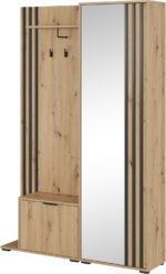 Έπιπλο εισόδου NELLY με καθρέπτη φυσικό artisan 131x192x40cm - Image 2