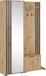 Έπιπλο εισόδου NELLY με καθρέπτη φυσικό artisan 131x192x40cm