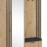 Έπιπλο εισόδου NELLY με μαξιλάρι και καθρέπτη 131x192x40cm φυσικό Artisan