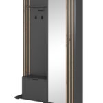 Έπιπλο εισόδου NELLY Γραφίτης με καθρέπτη 131x192x40cm