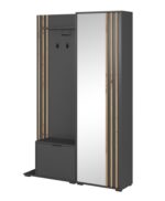 Έπιπλο εισόδου NELLY Γραφίτης με καθρέπτη 131x192x40cm