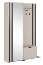 Έπιπλο εισόδου NELLY Λευκό Kazmir με καθρέπτη 131x192x40cm - Image 2