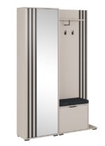 Έπιπλο εισόδου NELLY Λευκό Kazmir με μαξιλάρι και καθρέπτη 131x192x40cm - Image 2