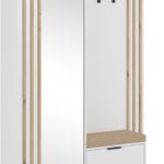 Έπιπλο εισόδου NELLY με μαξιλάρι και καθρέπτη 131x192x40cm