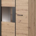 Βιτρίνα Nest Φυσικό Artisan+Black pearl 90x150x40cm