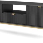 Έπιπλο τηλεόρασης Nova Ανθρακί+χρυσό 154x39x56cm