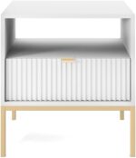 Κομοδίνο Nova Λευκό +χρυσό 54x56x39cm