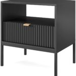 Κομοδίνο Nova Ανθρακί  54x56x39cm