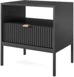 Κομοδίνο Nova Ανθρακί  54x56x39cm