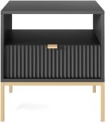 Κομοδίνο Nova Ανθρακί + Χρυσό 54x56x39cm - Image 2