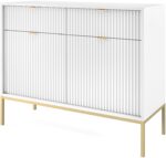 Μπουφές Nova Λευκό+χρυσό 104x39x83cm