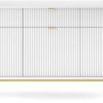 Μπουφές Nova Λευκό+χρυσό 154x39x83cm