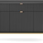 Μπουφές Nova Ανθρακί +χρυσό 154x39x83cm