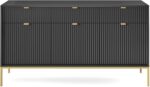 Μπουφές Nova Ανθρακί +χρυσό 154x39x83cm