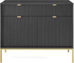 Μπουφές Nova Ανθρακί+χρυσό 104x39x83cm