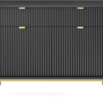 Μπουφές Nova Ανθρακί+χρυσό 104x39x83cm