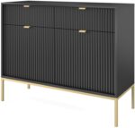 Μπουφές Nova Ανθρακί+χρυσό 104x39x83cm - Image 2