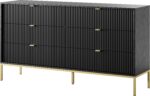Συρταριέρα Nova χρώμα Ανθρακί +Χρυσό με 6 συρτάρια 154x91x39cm - Image 2