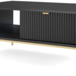 Τραπεζάκι Nova Ανθρακί+χρυσό 104x68x46cm