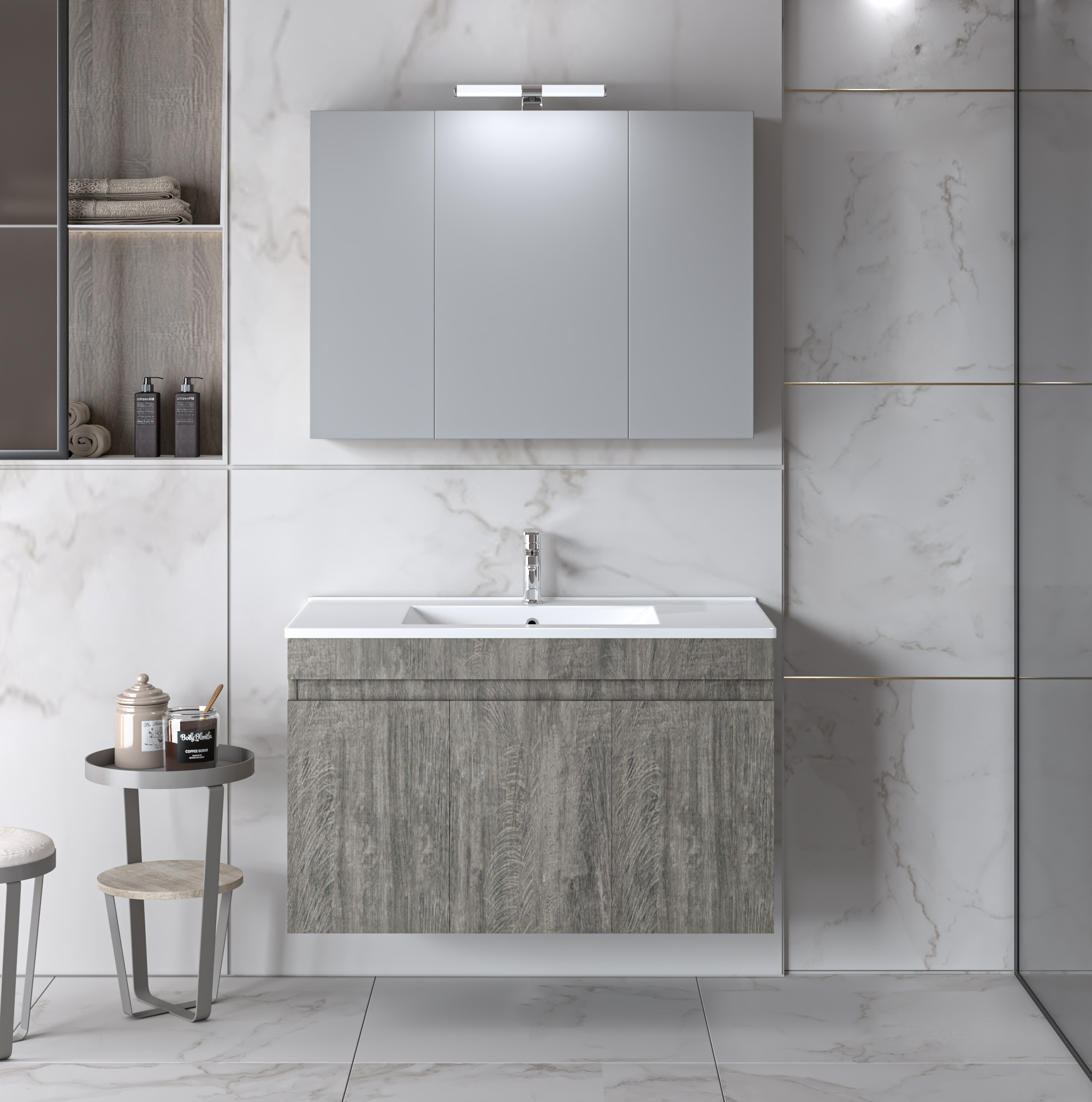 OLD_OMEGA_BERLIN_90 Σετ Έπιπλο Μπάνιου OMEGA Berlin 90 9SOM090BE0W Πάγκο 87x44x60cm - Image 1