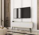 Έπιπλο τηλεόρασης ORO  Λευκό+ μαύρο 135x53x32cm