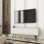 Έπιπλο τηλεόρασης ORO_MDF Λευκό 135x53x32cm