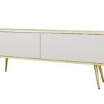 Έπιπλο τηλεόρασης ORO  Λευκό+ χρυσό 135x53x32cm