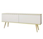 Έπιπλο τηλεόρασης ORO_MDF Λευκό + χρυσό 135x53x32cm