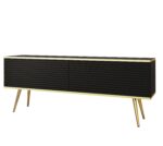 Έπιπλο τηλεόρασης ORO_MDF Ανθρακί + χρυσό 135x53x32cm