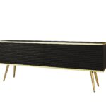 Έπιπλο τηλεόρασης ORO_MDF Ανθρακί + χρυσό 135x53x32cm