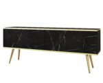 Έπιπλο τηλεόρασης ORO Μάρμαρο+ χρυσό 135x53x32cm